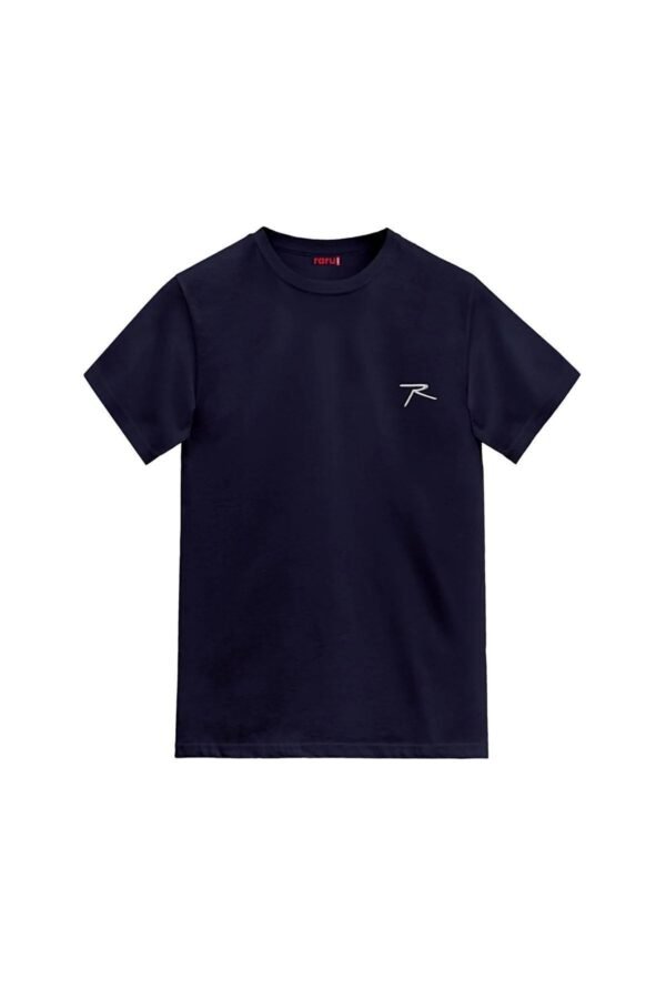 AGNITIO Erkek Pamuklu Lacivert Günlük T-shirt