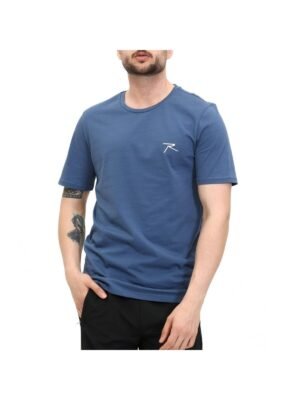 AGNITIO Erkek Pamuklu Petrol Günlük T-shirt