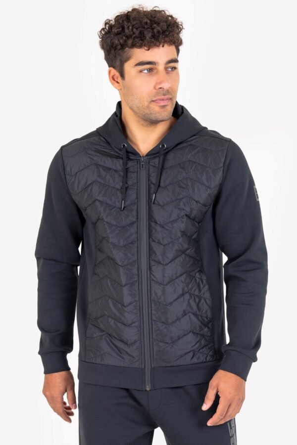 Lescon Siyah Erkek Fermuarlı Kapüşonlu Sweatshirt 23N-1154