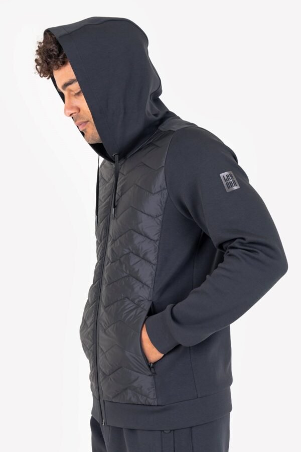 Lescon Siyah Erkek Fermuarlı Kapüşonlu Sweatshirt 23N-1154