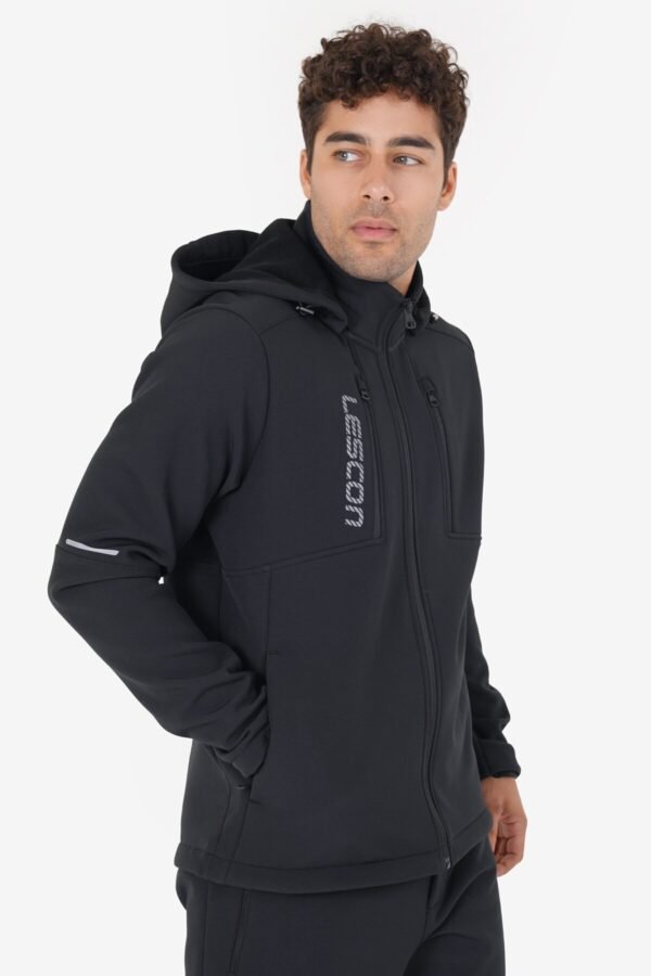 Lescon Siyah Erkek Softshell Fermuarlı Üst 23K-1065