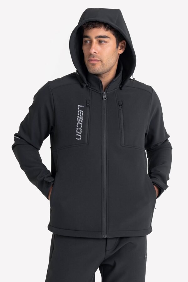 Lescon Siyah Erkek Softshell Fermuarlı Üst 23K-1065