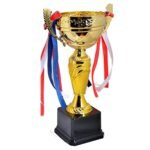 Avessa 34 cm Kupa Siyah Zemin Kupa Madalya Gold Kaplama Y119A Ücr