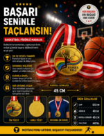 Avessa Mad-Bas-2 Basketbol Figürlü Madalya 6.5 Cm