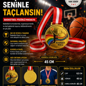 Avessa Mad-Bas-2 Basketbol Figürlü Madalya 6.5 Cm