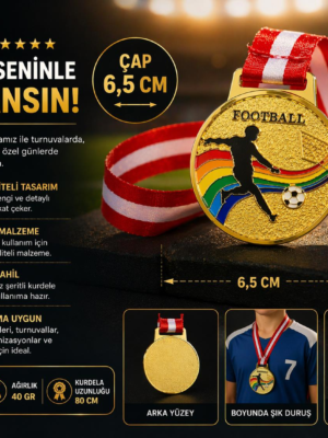 Avessa Mad-Fut-1 Futbol Figürlü Madalya 6.5 Cm