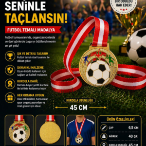 Avessa Mad-Fut-2 Futbol Figürlü Madalya 6.5 Cm