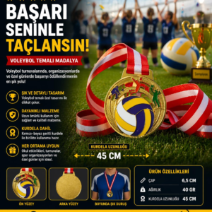 Avessa Mad-Vol-1 Voleybol Figürlü Madalya 6,5 Cm