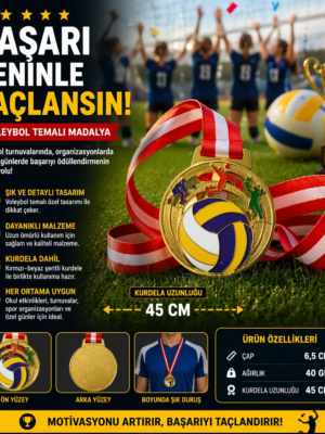 Avessa Mad-Vol-1 Voleybol Figürlü Madalya 6,5 Cm
