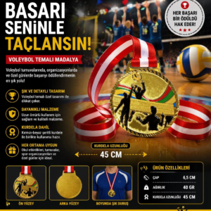 Avessa Mad-Vol-2 Voleybol Figürlü Madalya 6,5 Cm