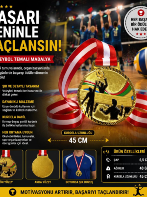 Avessa Mad-Vol-2 Voleybol Figürlü Madalya 6,5 Cm