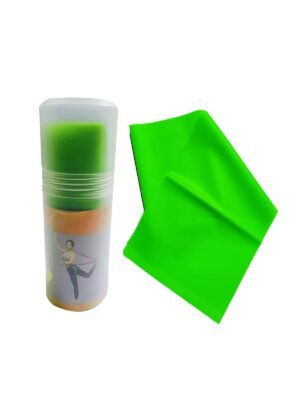 Pilates Bandı Orta Sert 140 x 15 cm Egzersiz Direnç Lastiği Yeşil